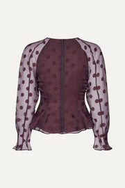 Stine Goya Sheer Peplum Top Top Polka