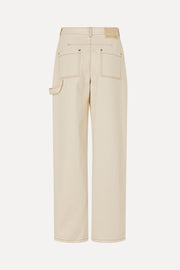 Stine Goya Twist Knee Seam Denim Pants Pants Natural / Contrast Red